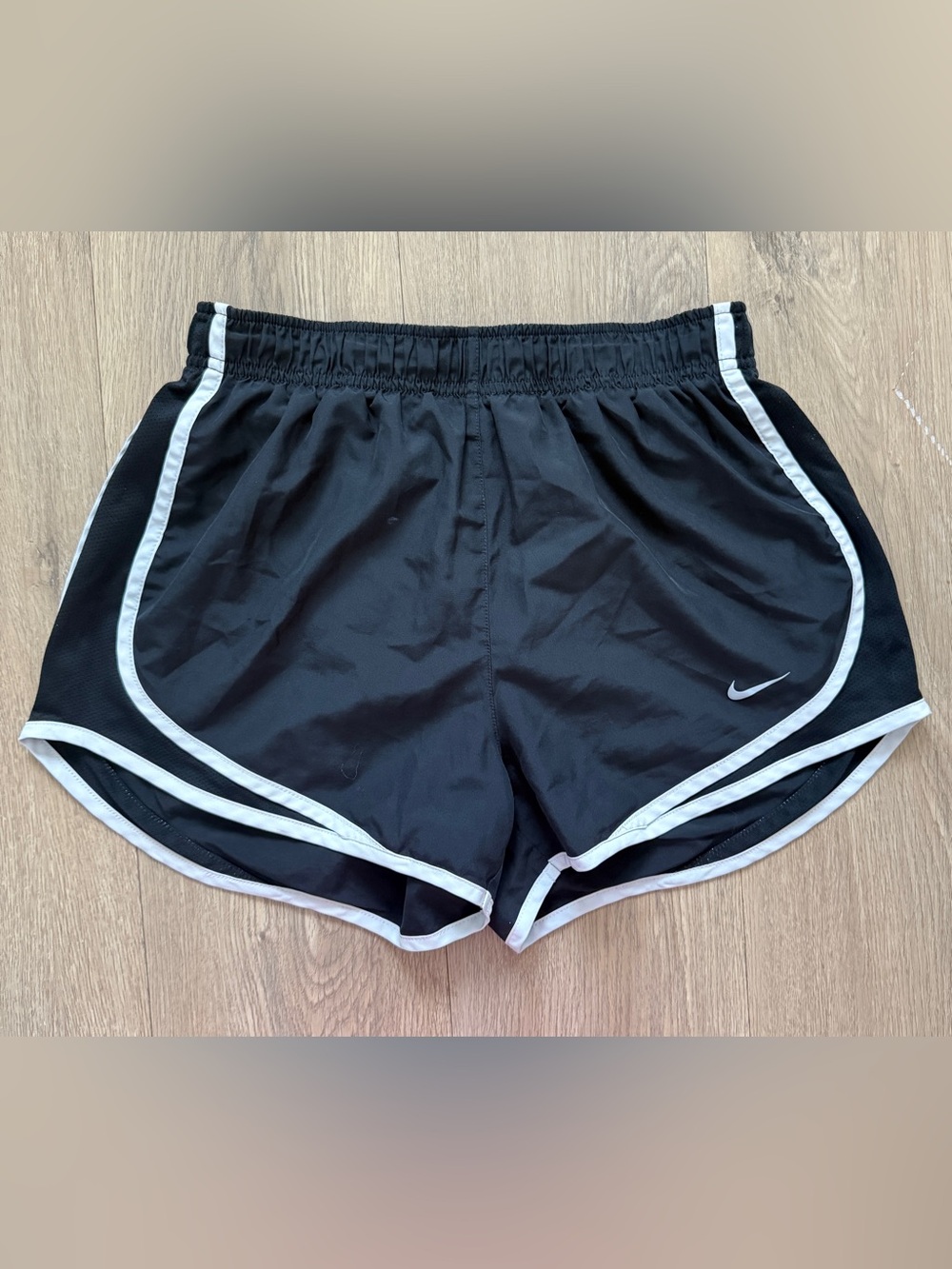 Nike Women's Dri-fit Tempo Running Shorts Brief Lined Black & White Size Small